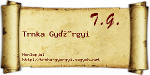 Trnka Györgyi névjegykártya